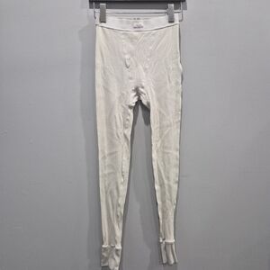 Skims Cotton Ribbed Leggings Bone